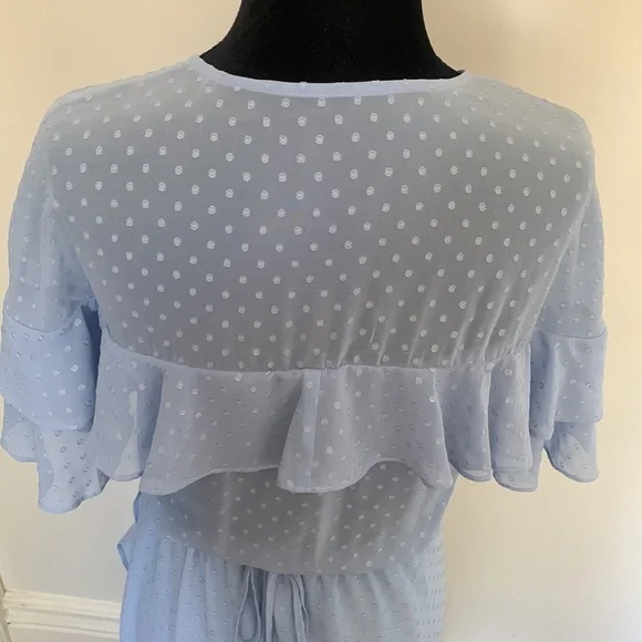 For Love & Lemons x Jaime King Baby Blue Wrap Dress LA Store Exclusive - Picture 7 of 8